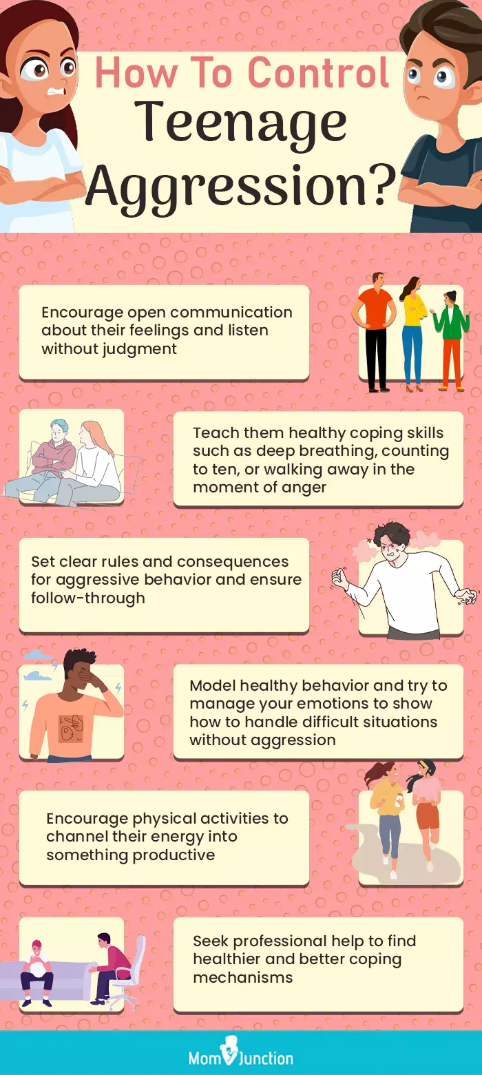 how to control teenage aggression (infographic)