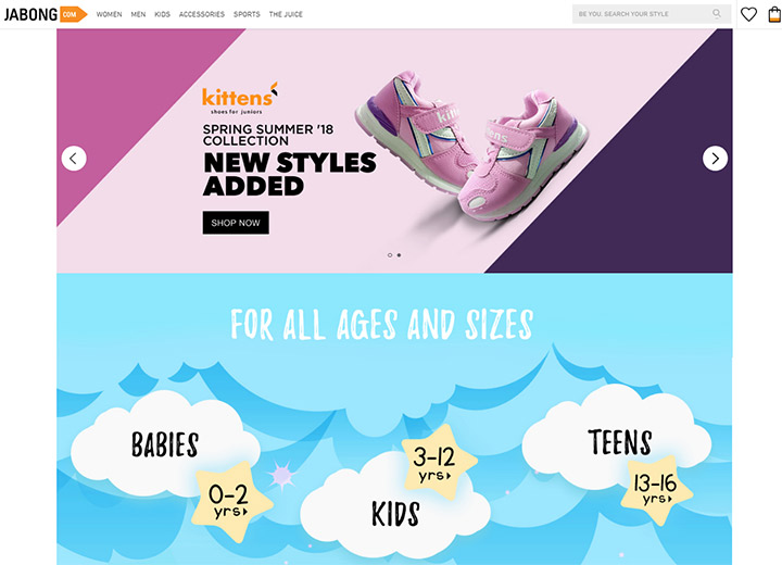 Best online clothing sites for kids in India, Jabong