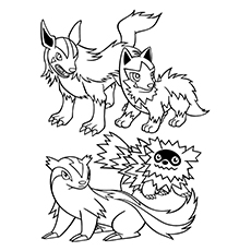 Mightyena , Poochyena , Zigzagoon , Linoone Pokemon coloring page