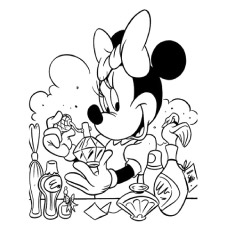 Picture of Minnie Mouse Loves Perfume Printable to Color