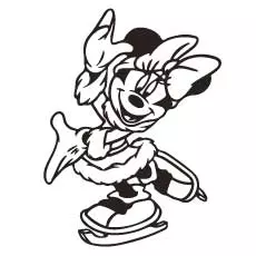 Minnie Mouse Love Skating coloring page