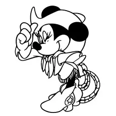 Minnie as a Cowgirl coloring page