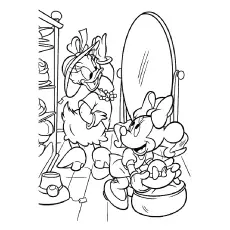 Minnie mouse and daisy duck coloring page