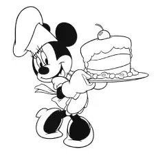 Minnie Mouse Baking coloring page