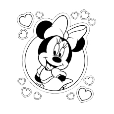 Minnie Mouse Smiling Portrait Color Pages