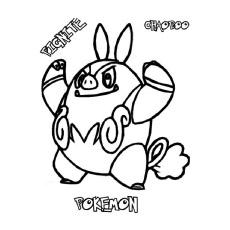 Coloring Sheet of Pignite Pokemon