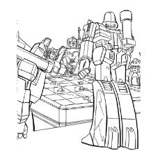 Super Hero Battling A Giant Robot Coloring Page