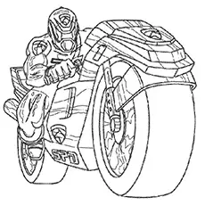 Power Ranger on a Battle Bike coloring page_image