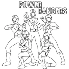 Power Rangers Team coloring page