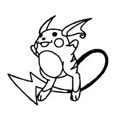 Raichu Character from Pokemon Coloring Page