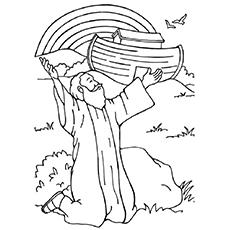 noah rainbow coloring page