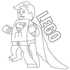 Red eyes lego Superman coloring pages