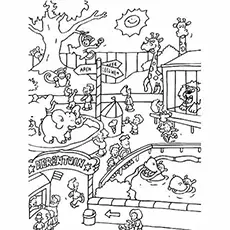 The Animals Dancing coloring page