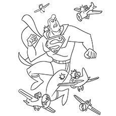 The attacked from all sides a superman coloring page