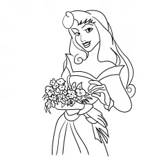 The Aurora Loves Flowers coloring page