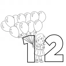 12 Balloons coloring page_image