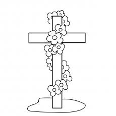 The Cross Easter coloring page