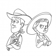 The Cute Angry Cowboys Toy Story coloring page