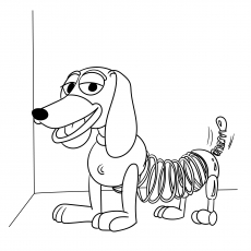 The Cute Slinky Dog Toy Story coloring page