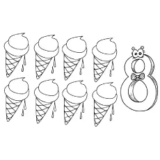 Eight Ice Creams coloring page_image