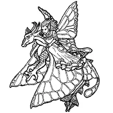 Elf On A Dragon coloring page