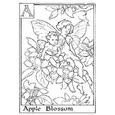 Fairies On An Apple Tree coloring page