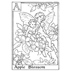Fairies On An Apple Tree coloring page