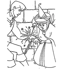 Fairy Helps Prince Phillip to be Free coloring page