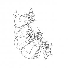 fauna coloring pages for children sleeping beauty