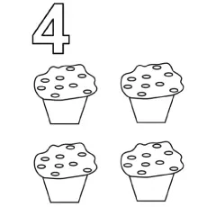 Four Lovely Cakes coloring page_image