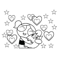 Powerpuff Girl Kitten Love coloring page