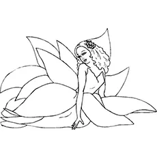 Beautiful Lotus Fairy coloring page