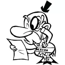 Powerpuff Girl Character Mayor coloring page