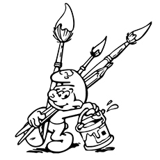 Smurf Little Boy Ready To Paint Coloring Pages