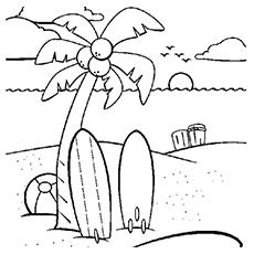 printable coloring pages of the beach