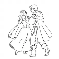 The Prince And Princess Dancing coloring page