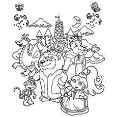 The princess Dora at zoo coloring page