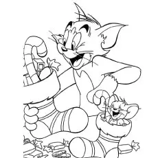 Tom and jerry with stocks coloring page