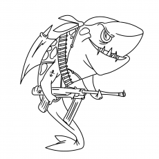 The shark animal coloring page