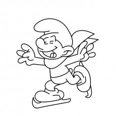 Smurf Bo Skating With Abandon On coloring page