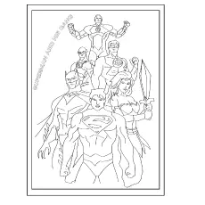 The superman with gang coloring page