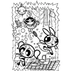 Powerpuffs Girls Party coloring page