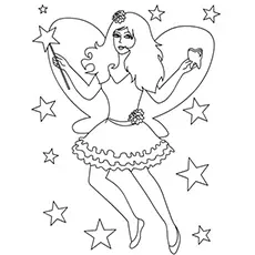 Fairy Magic Stick in Hand coloring page