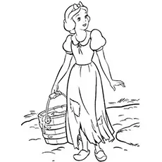 Snow White Carrying a Basket coloring page