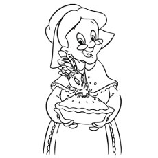 Tweety With Granny Coloring Pages