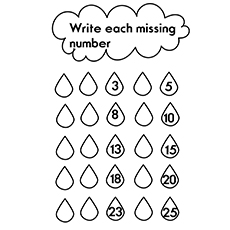 Write The Missing Number coloring page