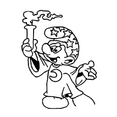 Smurf the Magician coloring page