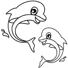 The dolphin animal coloring page