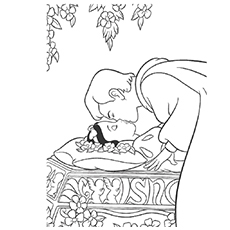 Prince kissing Snow White Coloring Pages