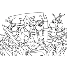 The Paint With Ants Coloring Page_image